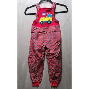 Vintage Paddington Bear Jumper Corduroy Overall Bus plaid Baby Boys Outfit 4T